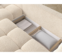 Vianetto corner sofa with sleeping function and storage compartment, light beige chenille, universal Kendell 18 275x130 Symmetrical 1