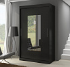 Tolóajtós szekrény tükörrel DORRIGO 150 Fekete+Fekete