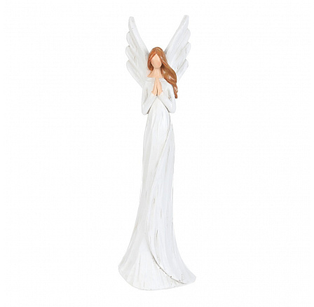 Angyal - poliészin figura, fautánzat, M méret, fehér Angyal - poliészin figura, fautánzat, M méret, fehér