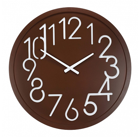 Hodiny nástěnné - pr. 60 cm, MDF, hnědé