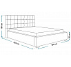 Ágy B2 R 160x200, Jasmin 61, krómozott lábak