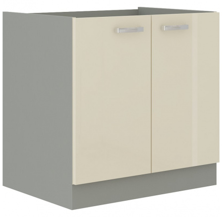 Kuchyňská dolní skříňka KARPO 80 ZL 2F BB, krémový lesk/šedá