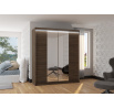 Tolóajtós szekrény tükörrel és LED világítással BALANCE 180 Choco+Choco