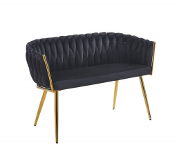 Sofa bársony fekete SF2-FXJG G