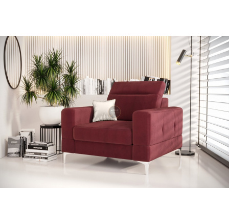 FOTEL TAPICEROWANY MALIBU 104 CM - Odcienie bordowego