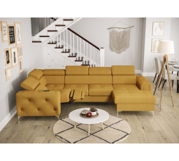 NAROŻNIK ORION MAX III RELAX Z FUNKCJĄ SPANIA 165x320x190 CM - Odcienie żółtego , lewa