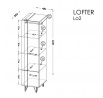 LOFTER ruhásszekrény - LO2, Wotan Tölgy + Millenium Beton