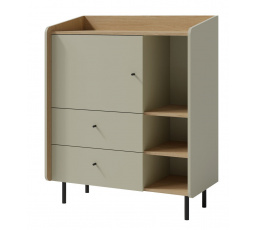 ALESSIO AE 9 komód, Eukaliptusz/Baltic Dune Tölgy
