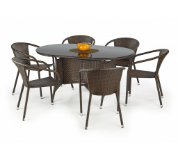 Kerti asztal MASTER, barna-fekete