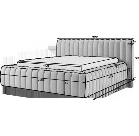 Carilla Bed + Metal Frame/Gas Lift/Storage 160x200 Coralline 03 1