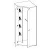 AVO 04 sarok gardróbszekrény, világos Sonoma