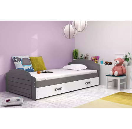 LILI PARTEROWE RAMA GRAFIT SZUFLADA BIAŁY 90 X 200 KPL