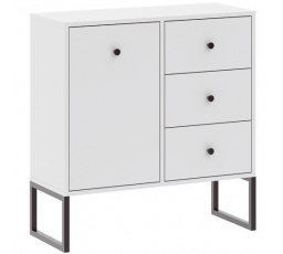 LINEA 1D3S komód, Fehér/Fekete