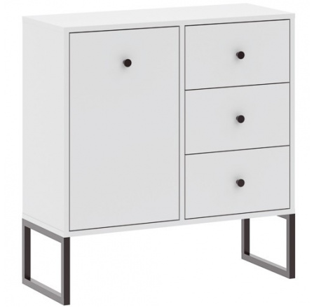 LINEA 1D3S komód, Fehér/Fekete