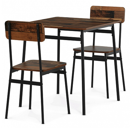 Étkezőgarnitúra 2 székkel, 70x70x76cm, MDF, régi fa, AUT-O2121 OLW2 Étkezőgarnitúra 2 székkel, 70x70x76cm, MDF, régi fa, AUT-O2121 OLW2