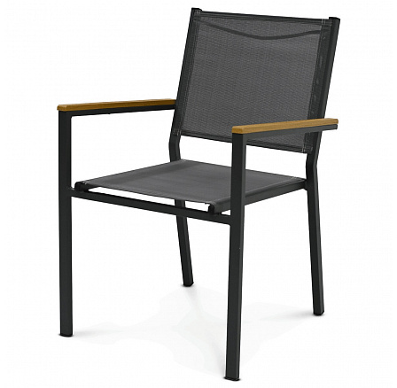 Kerti szék, fém, hálós, szürke, AZC-L1303 GREY