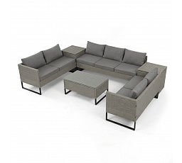 Kerti garnitúra, polyrattan, szürke, AZS-A1915 GREY