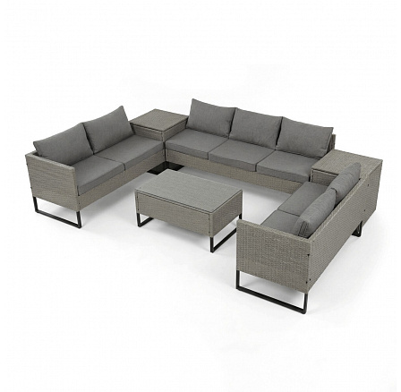 Kerti garnitúra, polyrattan, szürke, AZS-A1915 GREY