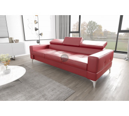 SOFA TOSCANIA III 250 CM SKÓRA NATURALNA - Skóra czerwona