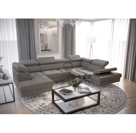 NAROŻNIK GALAXY MAX II RELAX Z FUNKCJĄ SPANIA 215x350x170 - Odcienie szarości , prawa