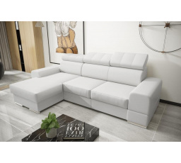 NAROŻNIK ROYAL MINI 260×160 - lewa , Biała eko skóra