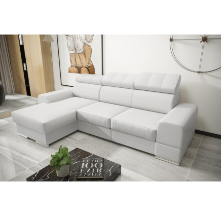 NAROŻNIK ROYAL MINI 260×160 - lewa , Biała eko skóra