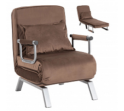 Fotel Rozkładany BART Brązowy Welurowy