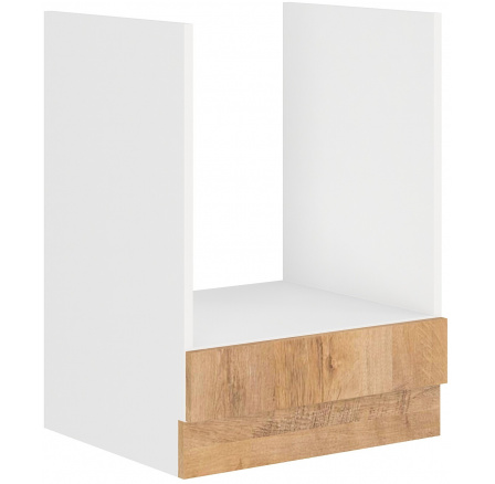 Dolní skřínka SARA - 60 D GAZ BB, Bílá / Dub Lefkas