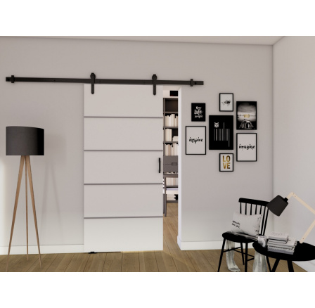 Posuvné dveře LOFT B90, Bílá/Černá Posuvné dveře LOFT B90, Bílá/Černá