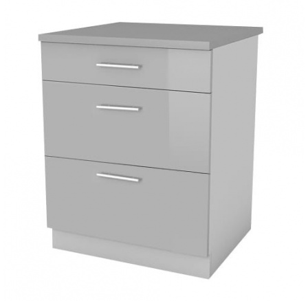 Kuchyňská skříňka Femme SZ60 3SZ, šedý lesk