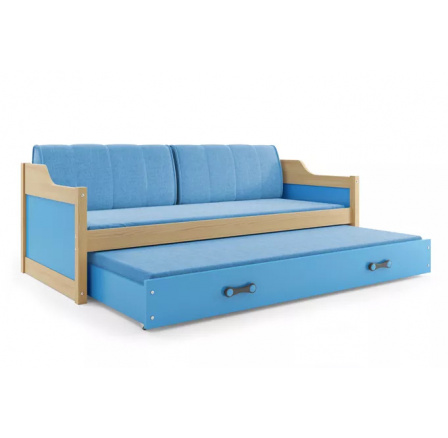 DAWID PODWÓJNE RAMA SOSNA WYPEŁNIENIA NIEBIESKI SZUFLADA NIEBIESKI 90 X 200 KPL