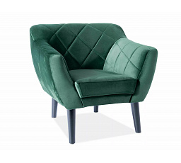 KARO 1 Velvet fotel, zöld Bluvel 78/wenge