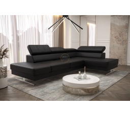 NAROŻNIK EMPORIO MINI 300x180 SKÓRA NATURALNA - prawa , Skóra czarna