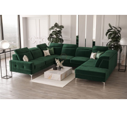 NAROŻNIK TAPICEROWANY MALIBU MAX I 260x350x220 CM - Odcienie zieleni , Strona lewa