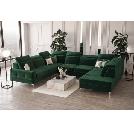NAROŻNIK TAPICEROWANY MALIBU MAX I 260x350x220 CM - Odcienie zieleni , Strona lewa NAROŻNIK TAPICEROWANY MALIBU MAX I 260x350x220 CM - Odcienie zieleni , Strona lewa