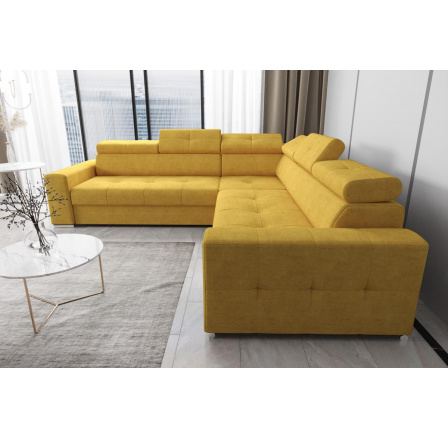 NAROŻNIK Z FUNKCJĄ SPANIA MARGO MAX 270x270 - Strona prawa , Odcienie żółtego