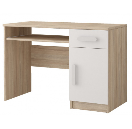 SMYK III - 08 íróasztal, Sonoma Tölgy/Fehér/Fehér