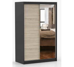 NOEMI 05 ruhásszekrény, Fekete/Sonoma