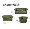 Sedací souprava Chesterfield Classic 3+2+1 kůže zelená
