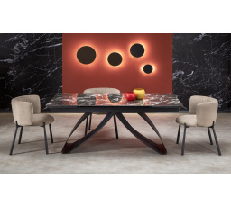 HILARIO étkezőasztal, fekete márvány hatás/Fekete