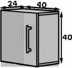Raftt Wall Cabinet Czarny 40x40 Not applicable
