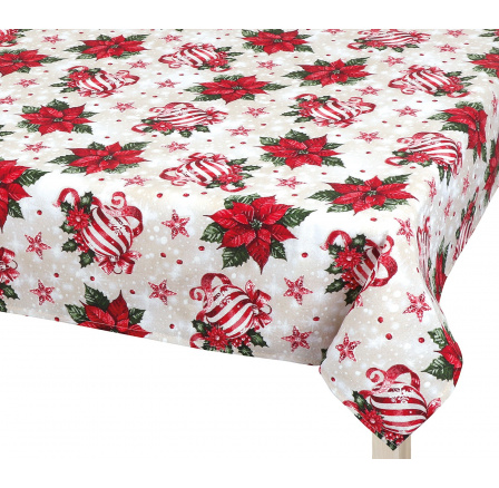 Vánoční ubrus ozdoby červené