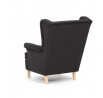 Křeslo ušák, černá látka, AK-388 BK2
