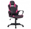 Herní křeslo, houpací mechanismus, černá ekokůže, KA-Y207 PINK