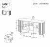 ZANTE komód - ZA2, Kasmír