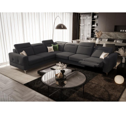 NAROŻNIK Z FUNKCJĄ RELAX MALIBU MAX 320x250 - lewa , Odcienie szarości