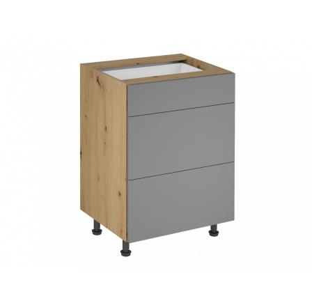 Konyhai alsó szekrény Langen D60S3, bézs/tölgy artisan