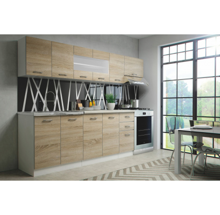 PERLA 260 - KONYHA - SONOMA/FEHÉR (12db=1készlet)