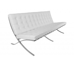 Sofa BA3 3 személyes, fehér PU ökobőr