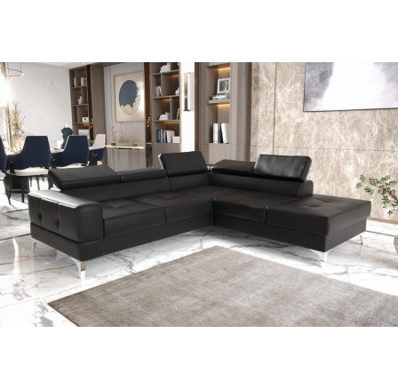 NAROŻNIK TOSCANIA II 230x250 - prawa , Czarna eko skóra NAROŻNIK TOSCANIA II 230x250 - prawa , Czarna eko skóra